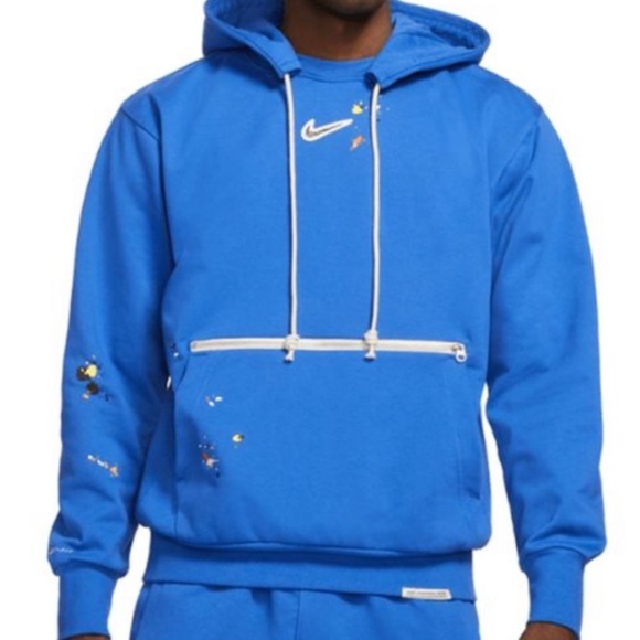 Nike Other - Nike Dri-FIT Pullover Basketball Men’s XL Splatter Paint Blue Hoodie
